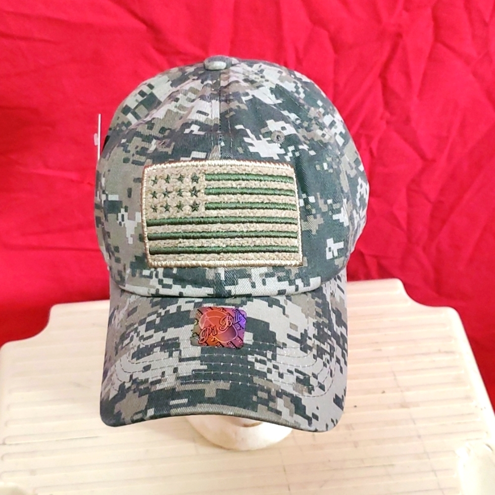 Pit bull digital camo American flag hat,New